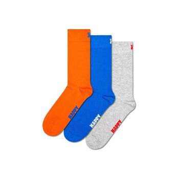 Happy Socks sosete Solid Socks 3-pack culoarea gri, P001013