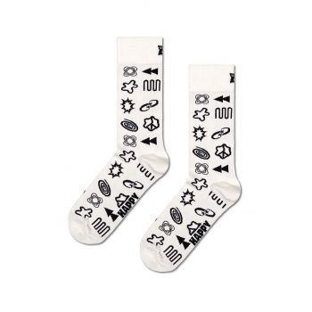 Happy Socks sosete Techy Sock culoarea alb, P001550