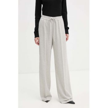 Iceberg pantaloni din lana culoarea gri, drept, high waist, B021 3068