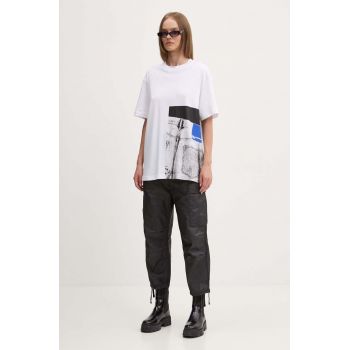 Karl Lagerfeld Jeans tricou din bumbac femei, culoarea alb, 246J1706