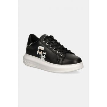 Karl Lagerfeld sneakers din piele KAPRI culoarea negru, KL62524T