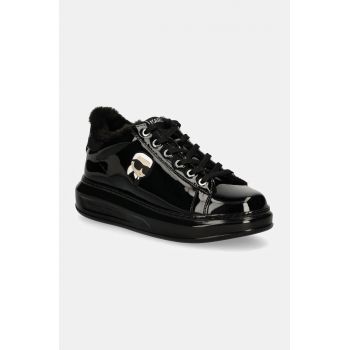 Karl Lagerfeld sneakers din piele KAPRI culoarea negru, KL62531S