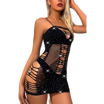 Lenjerie sexy dama - rochie scurta mulata cu strasuri - model party girl - EFAYN