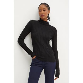 MAX&Co. pulover din amestec de lana femei, culoarea negru, light, cu turtleneck, 2426366073200