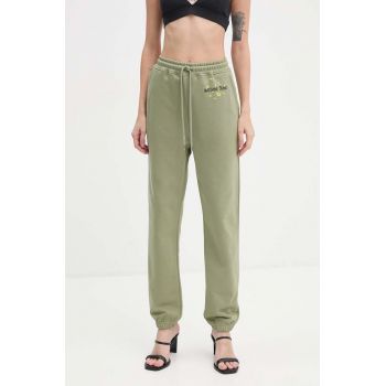 Moschino Jeans pantaloni de trening din bumbac culoarea verde, J0319 8732