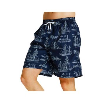 Pantaloni scurti de baie tip sort - barbati - imprimeu barci sailing - model sailing life - uscare rapida - EFAYN