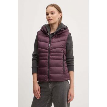 Superdry vesta femei, culoarea violet, de tranzitie, W5011715A-C4J