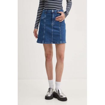 Tommy Jeans fustă din denim mini, evazată, DW0DW19011