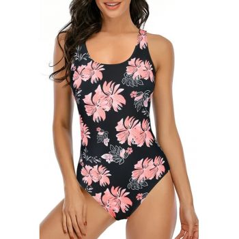 Costum de baie dama - o piesa - model clasic cu imprimeu floral - tematica I love summer fashion - EFAYN