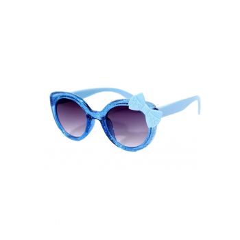 Ochelari de soare pentru fetite - model cu rama semitransparenta accesorizata cu fundita chic - tematica glitter summer - EFAYN