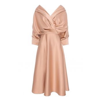 Rochie midi evazata de satin