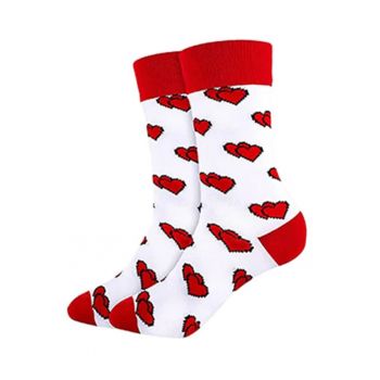 Soseste cute - model peste glezna - cu imprimeu grafic - tematica love socks - unisex - EFAYN