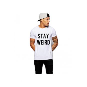 Tricou alb barbati - Stay Wired