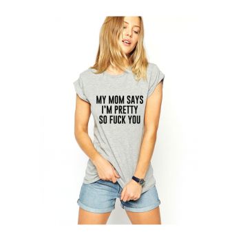 Tricou dama gri - My MOM says