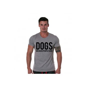 Tricou gri barbati - Dogs