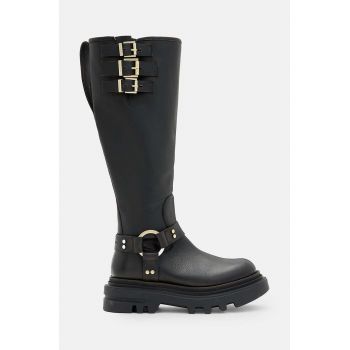 AllSaints ghete de piele Jade Biker Boot femei, culoarea negru, cu platforma, W055FB