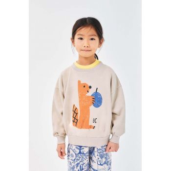 Bobo Choses bluza copii Hungry Squirrel culoarea bej, cu imprimeu, 224AC047