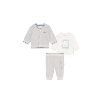 BOSS compleu bebe culoarea gri, J51062