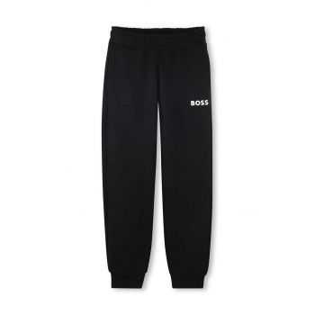 BOSS pantaloni de trening pentru copii culoarea negru, neted, J51153