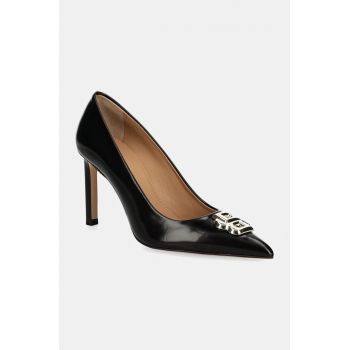 BOSS stilettos de piele Janet culoarea negru, 50529820