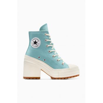 Converse tenisi Chuck 70 De Luxe Heel Platform culoarea turcoaz, A08279C