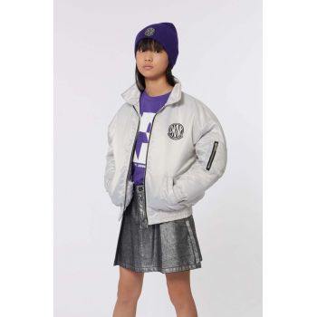 Dkny geaca bomber pentru copii culoarea gri, D60235