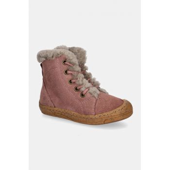 Froddo cizme de iarna pentru copii din piele intoarsa MINNI SUEDE LACES culoarea roz, G2110140