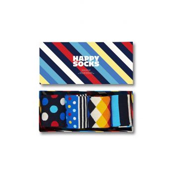 Happy Socks sosete 4-Pack Black week Striped 4-pack SXSTR09-0100