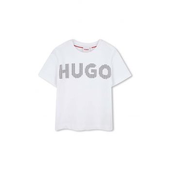 HUGO tricou de bumbac pentru copii culoarea alb, G00204