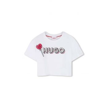 HUGO tricou de bumbac pentru copii culoarea alb, G00208