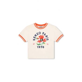 Kenzo Kids tricou de bumbac pentru copii culoarea bej, K60557