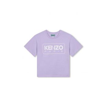 Kenzo Kids tricou de bumbac pentru copii culoarea violet, K60704