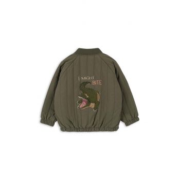 Konges Sløjd geaca bomber pentru copii JUNO BOMBER JACKET culoarea verde, KS101245