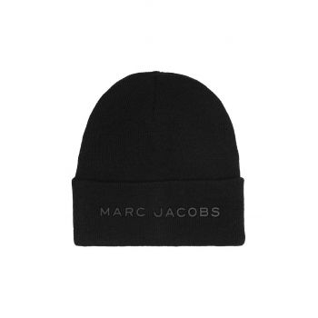 Marc Jacobs caciula din lana pentru copii culoarea negru, din tricot gros, W60346