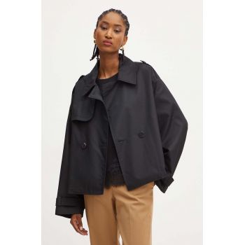 MAX&Co. palton femei, culoarea negru, de tranzitie, oversize, 2426086012200