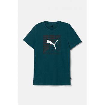 Puma tricou de bumbac pentru copii PHICS Tee 1 culoarea verde, cu imprimeu, 683404