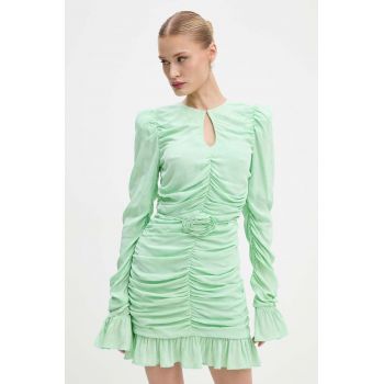 Rotate rochie Mini Rose Belt Dress culoarea verde, mini, mulata, 1127802981