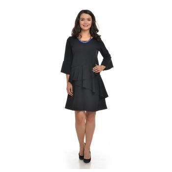 888113282-Rochie Dama Neagra cu volane