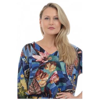 888124548-Bluza Dama Multicolora cu Imprimeu de Toamna la reducere