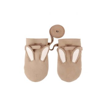 Donsje mănuși de piele pentru copii Kapi Classic Mittens Bunny culoarea bej, 6019003