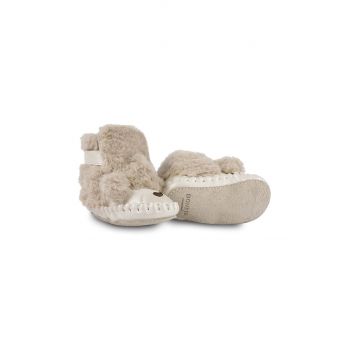 Donsje pantofi pentru bebelusi Kapi Exclusive Booties Poodle culoarea bej, 1028121