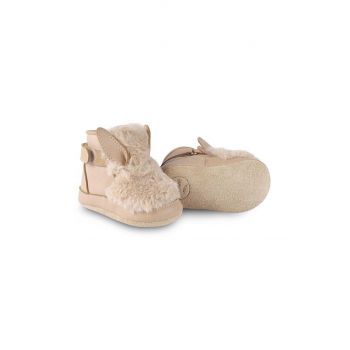 Donsje pantofi pentru bebelusi Richy Booties Fluffy Bunny culoarea bej, 1033808