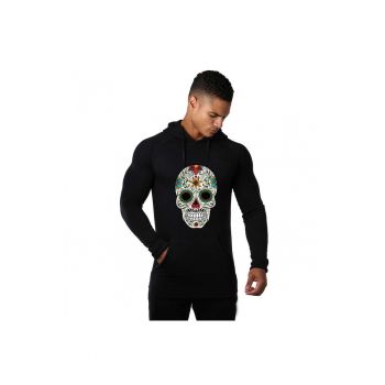 Hanorac Barbati Negru - Sugar Skull Colorful - 2