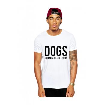 Tricou barbati alb - Dogs