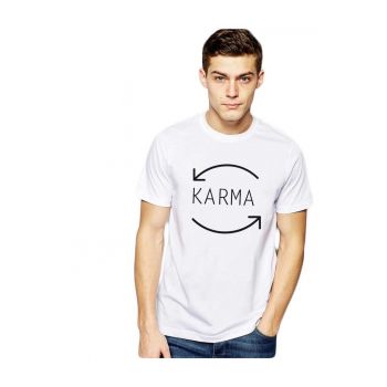 Tricou barbati alb - Karma