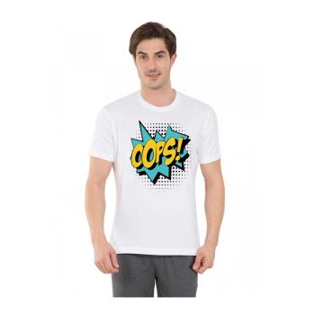 Tricou barbati alb - Oops