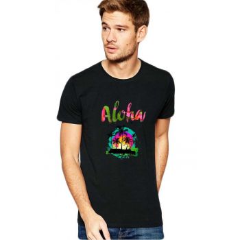 Tricou barbati negru - Aloha Exotic