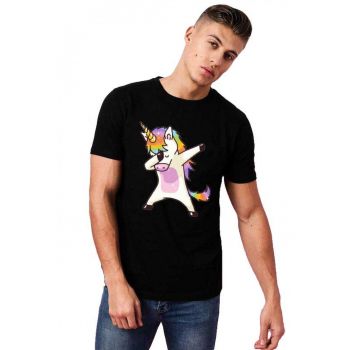 Tricou barbati negru - Cool Unicorn