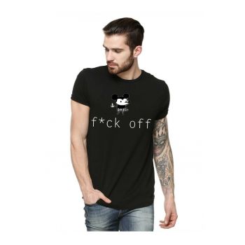 Tricou barbati negru - f*ck off Mickey Mouse