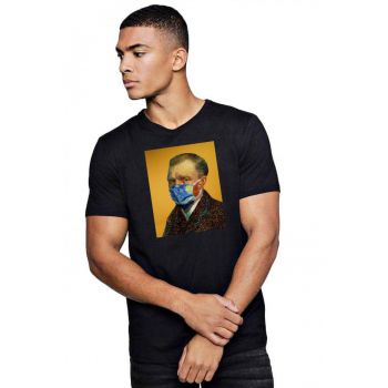 Tricou barbati negru - Van Gogh in Pandemie